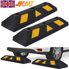 2x Heavy Duty Parking Wheel Stopper Garage Stop Assist Rubber Block Car Truck UK