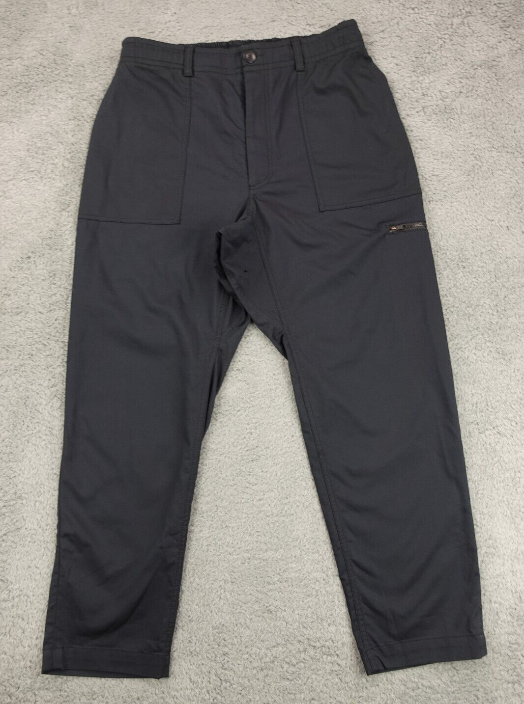 Men Large Black Cargo Pocket Elastic Waist Drawstring Cv7950