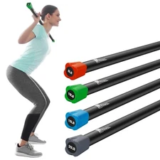 XPRT FITNESS 48''/ 4FT Weighted Workout Bar 5-30lb Steel Core Exercise Training