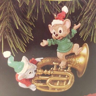 Hallmark A Little Song and Dance Ornament Ken Crow QX6211 Mice Tuba 1996 Vintage