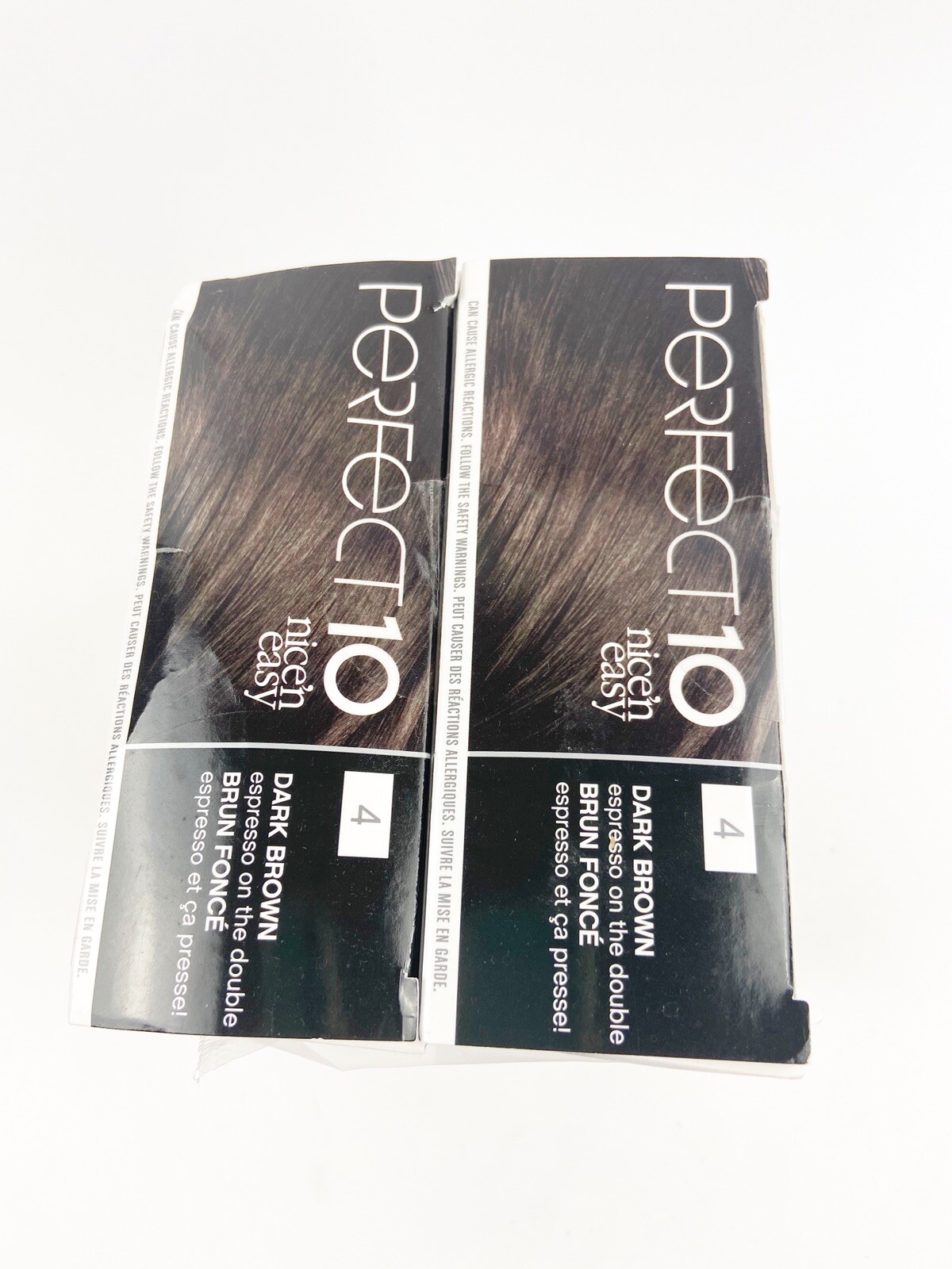 TWO Clairol Perfect 10 By Nice 'N Easy Hair Color 004 Dark Brown