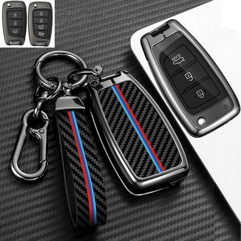 Funda para llavero remoto de cuero aleación de zinc para Hyundai Accent Kona Sonata i30 Foto 4 de 4