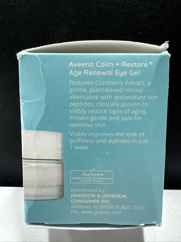 (2x) Gel de ojos Aveeno Calm+Restore Age Renewal (0,5 floz/14 g cada uno) *Piel sensible Foto 3 de 4