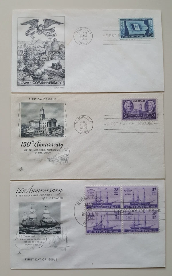 (7) 1940's FDC's Unaddressed, Unsealed OG - 923, 941, 942, 943, 944, 945, 946 - Image 2 of 3