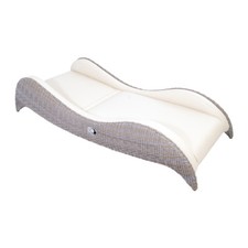 Sonnenliege Luxor Single grey cane Gartenliege Yachtbezug Liege Polyrattan