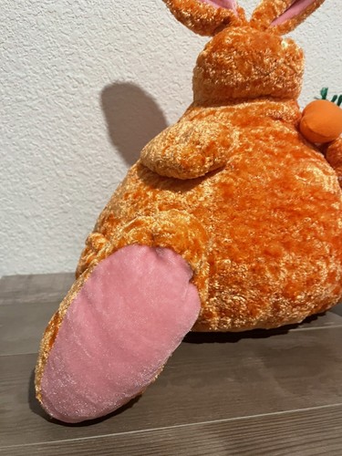 Orange Hase Kaninchen hält Karotte fetten großen Bauch Bauch 12 Zoll Stofftier Plüsch Ostern - Bild 4 von 10