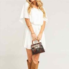 Show Me Your Mumu Gretta mini Dress size Large white cheetah print 