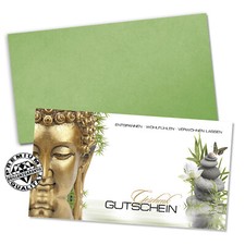 Gutscheinkarten "Standard" mit Kuverts für Massage, Kosmetik, Wellness K1274