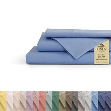 100 Cotton Percale Sheets Full Size, Baby Blue, Deep Pocket, 4 Pieces Sheet ...