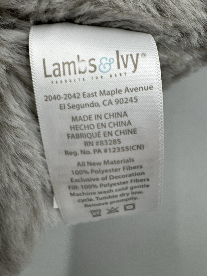 Lambs & Ivy Baby Soft Dinosaur Blue Gray 10” Plush Stuffed Prehistoric