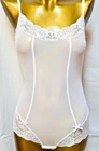 Sleeveless Mesh Bodysuit with straps Womens lingerie Hot lingerie lace leotard