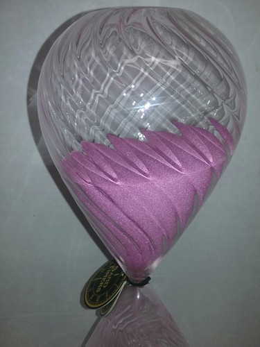 Temporizador de arena de vidrio giratorio de 60 minutos rosa 12" de alto, temporizadores de arena de reloj de arena - Imagen 10 de 10
