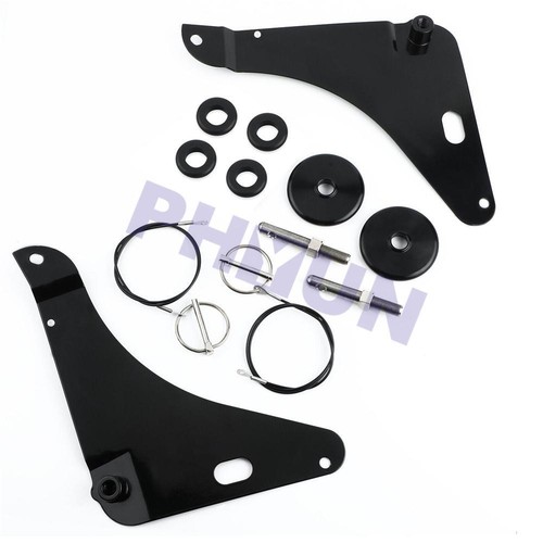 Stainless Black Hood Pins Bracket Set For 2008-2021 Dodge Challenger USA Stock - Picture 12 of 13