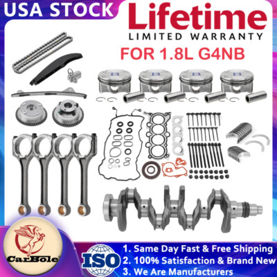 G4NB 1.8L Engine Rebuild Overhaul Kit For Hyundai Elantra Kia Forte L4 2013-2016