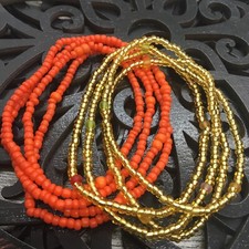 2 PC Handcrafted Waist Beads Jewelry African Bohemia Bracelets Anklet New 4172