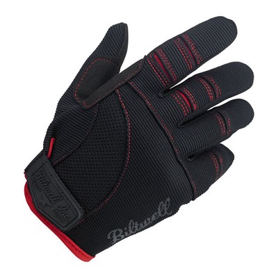 BILTWELL MOTORCYCLE GLOVES BLACK / RED