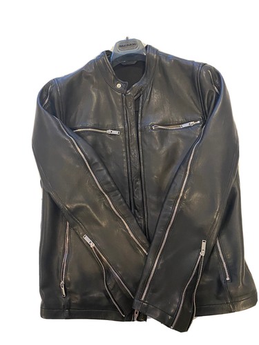 KARL LAGERFELD Black Leather jacket men 