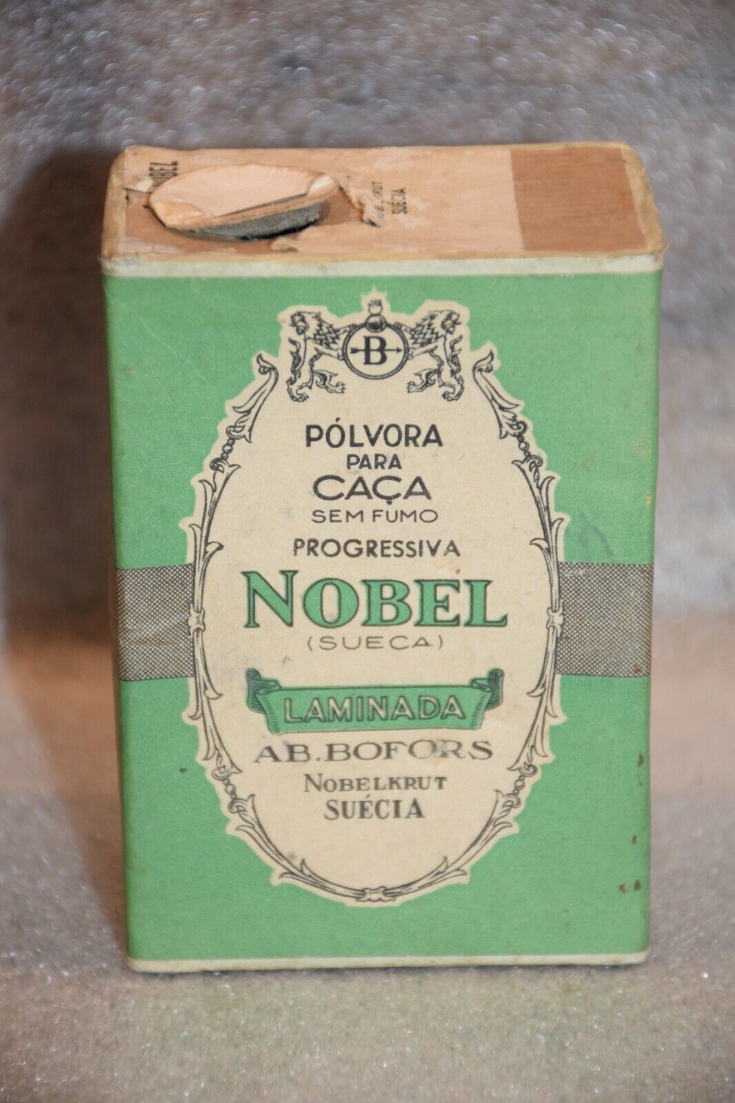 Old Gun Powder Box Nobel Laminated Hunting Powder Card and Paper