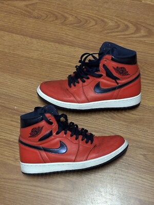 Nike Air Jordan 1 Retro High OG David Letterman 555088-606 Crimson Bred Men s 9