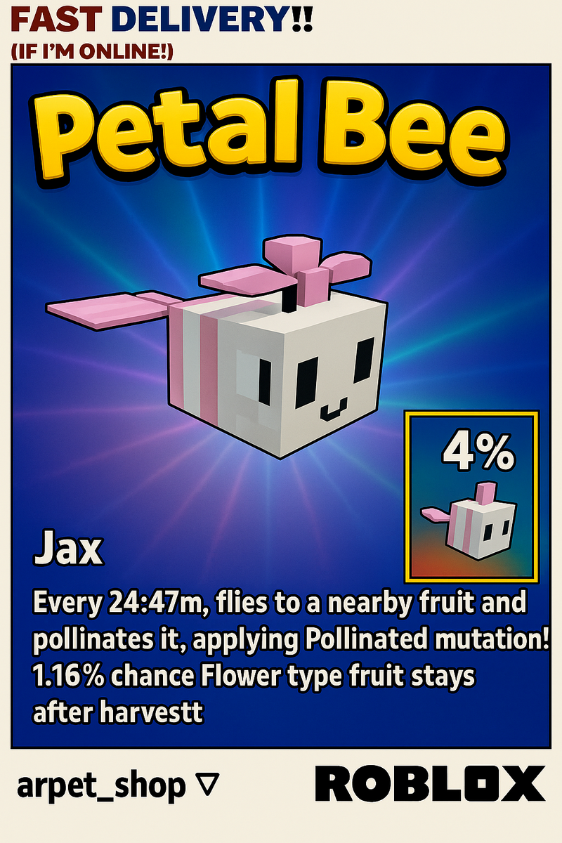🐶] Roblox GROW A GARDEN | Petal bee [Legendary] | Fast & Easy