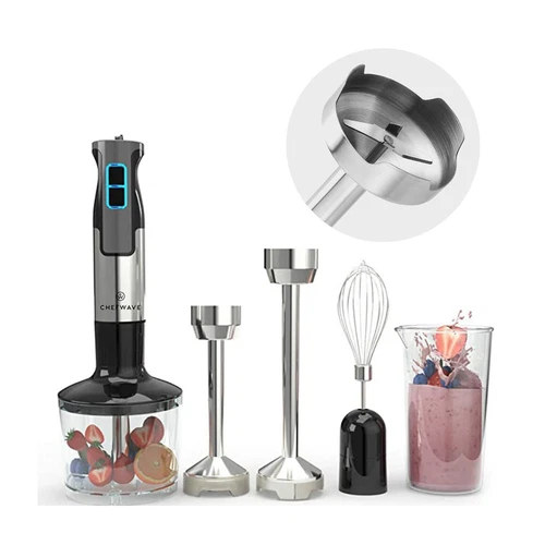 ChefWave Intermix 500 Watt 9 Speed Immersion Hand Blender with Attachments