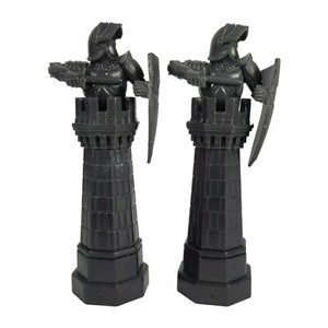 Harry Potter Wizard Chess Replacement Pieces 2 Black Speckled Rooks 2002