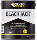 Everbuild Black Jack 904 Bitumen Roof Felt Adhesive Wood And Concrete Black 2.5L