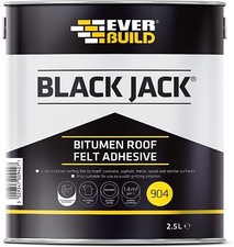 Everbuild Black Jack 904 Bitumen Roof Felt Adhesive Wood And Concrete Black 2.5L