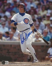 Bob Dernier signed Chicago Cubs 8x10 photo autographed Beckett COA