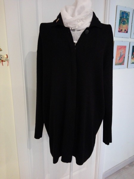Chaqueta de lana, marks&spencer, negra, t-44
