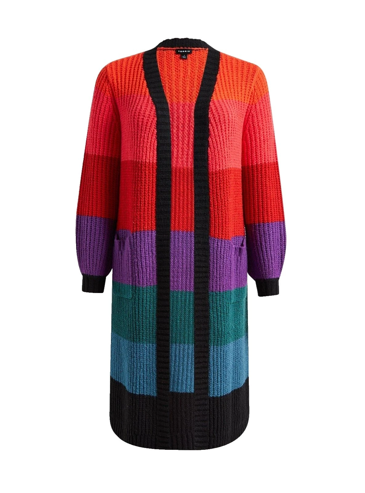 Cardigan Striped Plus Size Women's 3X Size