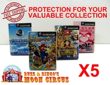 5X JAPAN NINTENDO GAMECUBE CIB GAMES - CLEAR PLASTIC PROTECTIVE BOX PROTECTORS 