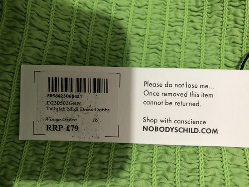 Nobody’s Child Green Puff Sleeve Tallulah Woven Midi Dress UK 16 £79 - Picture 13 of 17