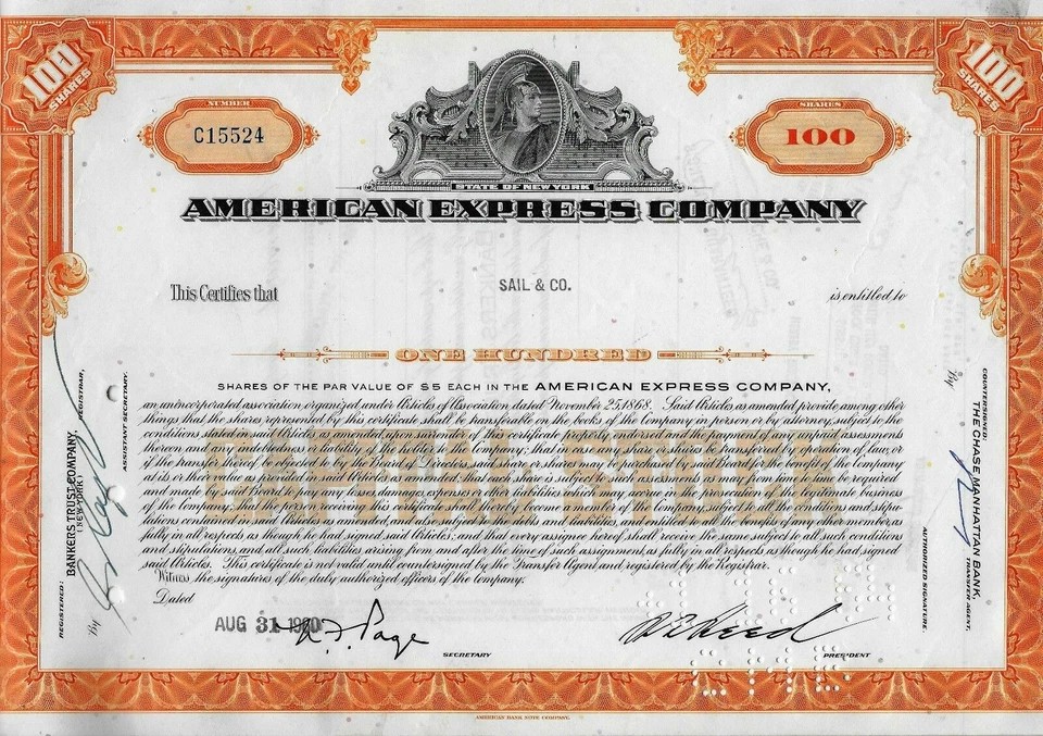 AMERICAN EXPRESS  *NO.1  NELLE  CARTE DI CREDITO * VERA ED AUTENTICA AZIONE    9 - Immagine 2 di 4