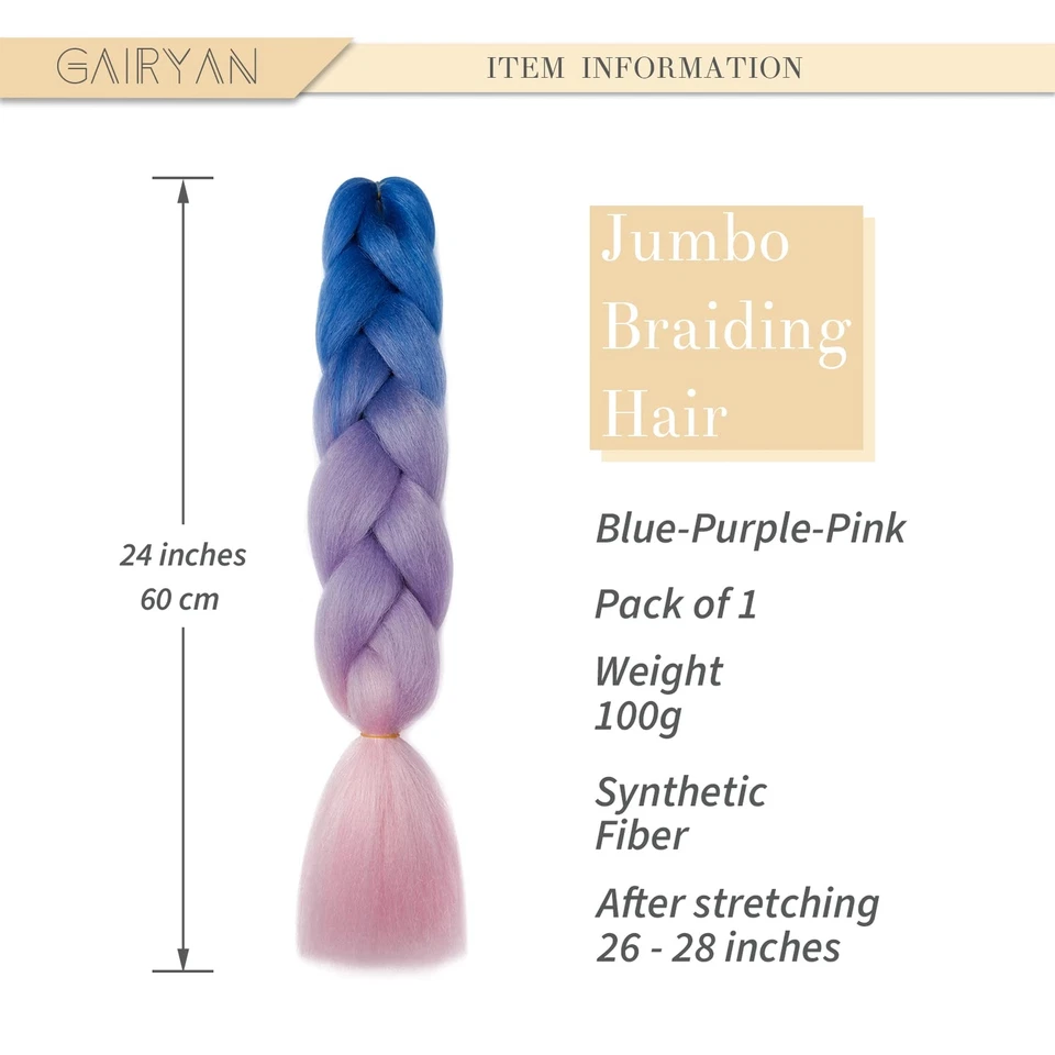 Meches Tresse Cheveux 1 Paquet 24" Meches pour Tresses Africaine Rajout Cheve... - Photo 2/4