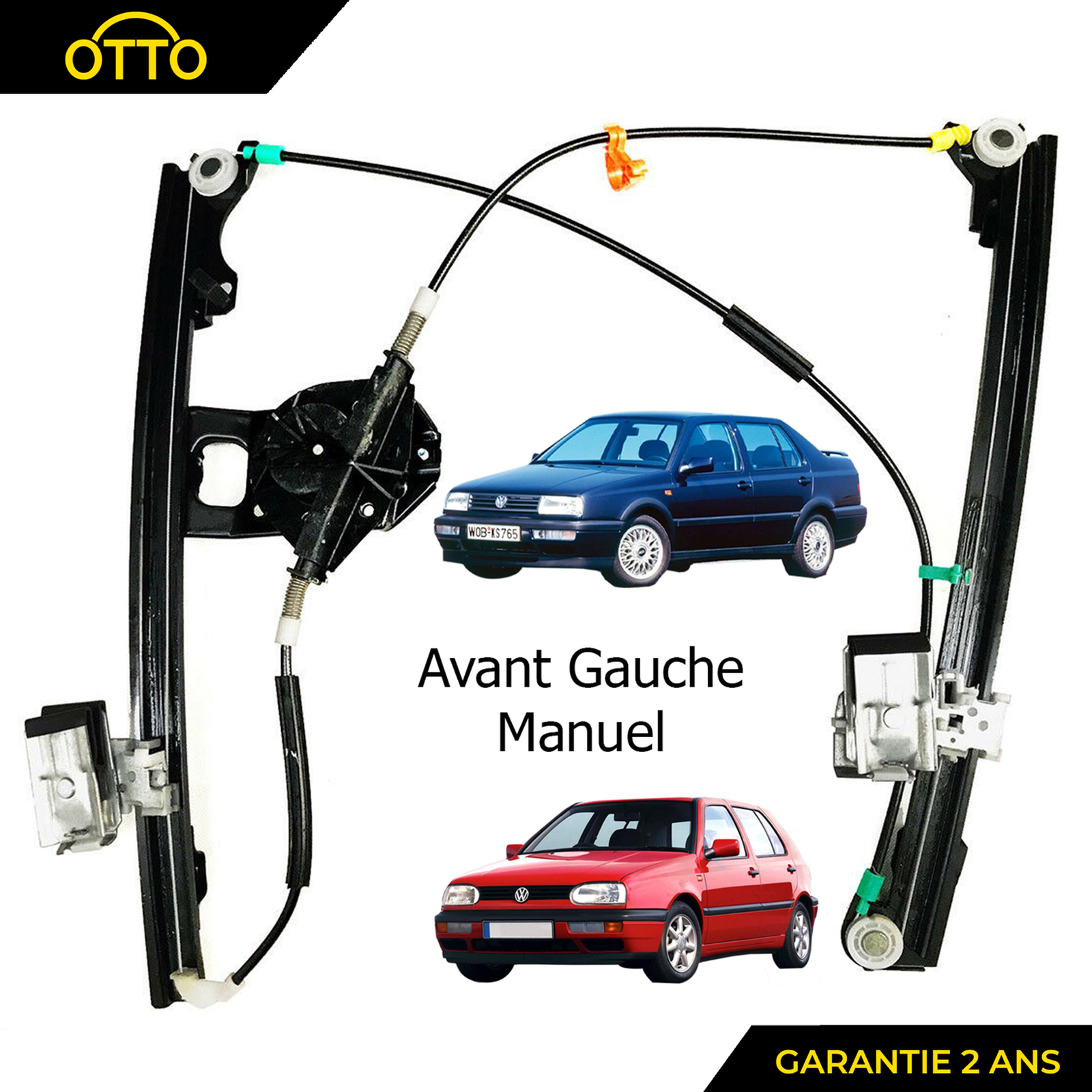 Mécanisme de lève-vitre avant gauche 1H0837401A pour Golf 3 passager