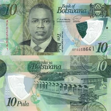 BOTSWANA: 10 Pula Banknote (2021) - President/Nat'l Assembly/p-New UNC
