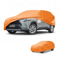 Car Cover All Weather for Toyota Corolla Cross Orange Cotton with Left Zippers