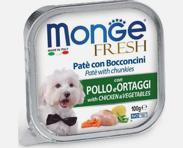 Monge Fresh Dog Adult Paté con Bocconcini con Pollo e Verdure 100 gr - Immagine 3
