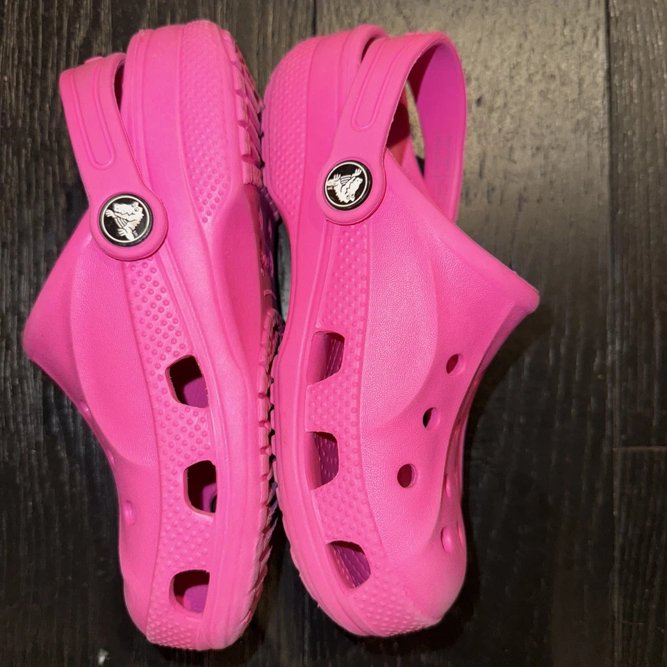 Crocs Iconic Comfort Child Size 13 Pink Used Fair Condition No Box - Image 2 of 4