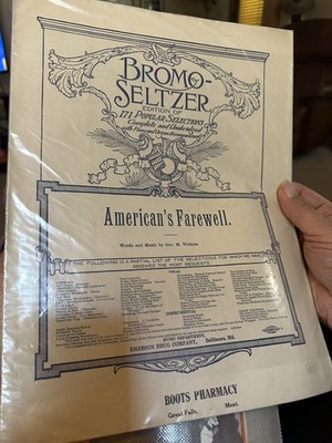 4-pack Of 11x14 Pre-1920 Bromo Seltzer Vintage Sheet Music