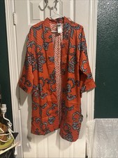 Kimono Jacket Whit Floral Print Open Front