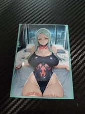 Fan Art Waifu Card aceo–Retro  2.5x3.5" Ssp Inspired Rebecca Cyberpunk 