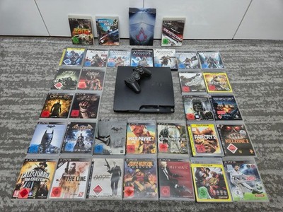 PlayStation 3 (PS3) Slim 120GB inkl. großem Spiele-Paket (32 Spiele), Controller