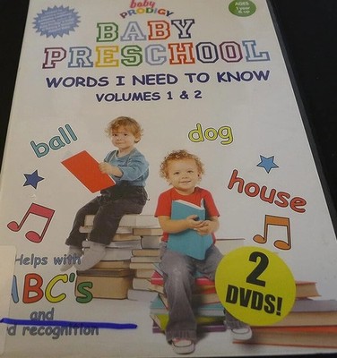 Baby Preschool: Words I Need to Know, Vol 1 & 2 (DVD) VERY GOOD