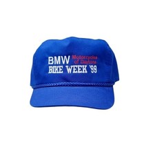 Vintage 1999 BMW Motorcycles Daytona Bike Week Corded Hat 90s Blue