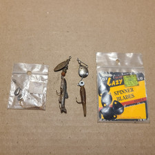 Vintage Fishing Spinners Lot: Mepps Aglia Long, Bass Buster, Lazy Ike Blades,+