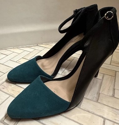 Derek Lam 10 Crosby Ankle Strap Two Tone Leather and Suede Pump Size 8M