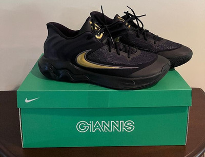 NIKE Men s Size 14 Giannis Immortality 4 Black Gold Sneakers FQ3680-010 - New!