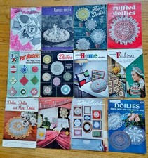 Lot of 12 Vintage Doilies Potholder Crochet Knit Craft Magazines Star~40's, 50's